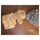 3 Baseball gloves