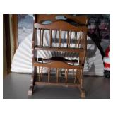 Vintage wooden magazine rack