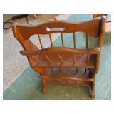 Vintage wooden magazine rack