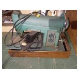 vintage sewing machine, identified as a potentially a White Sewing Machine from the mid-century era.