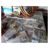 Basket with sewing items