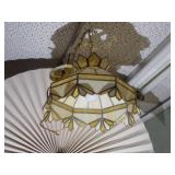 vintage Tiffany-style stained glass hanging lamp