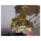 vintage Tiffany-style stained glass hanging lamp