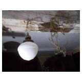 antique milk glass pendant light fixture
