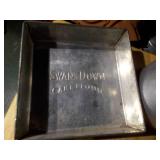 Vintage metal baking pans and pots.