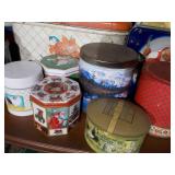 collection of vintage advertising tins