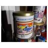 collection of vintage advertising tins