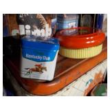 collection of vintage advertising tins