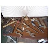 assortment of vintage carpentry and woodworking tools