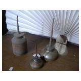 collection of vintage oil cans