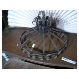 black wrought iron  chandelier frame.