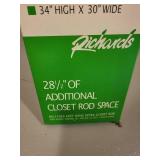 Easy Hang Extra Closet Rod and Hanging Shoe Shelf Organizer Set