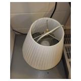 Table Lamp with Pleated Shade and Glass Brass Base