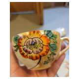 Japanese Hand-Painted Porcelain Tea Set with Floral Pattern