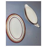 Royal Crown Staffordshire Lidded Tureen and Gravy Boat Set