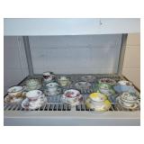 Collection of 8 Vintage Bone China Teacup and Saucer Sets with Floral Patterns - England