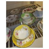 Collection of 8 Vintage Bone China Teacup and Saucer Sets with Floral Patterns - England