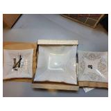 Set of 3 Vintage Square Glass Ceiling Light Covers with Hardware