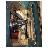 Vintage Fishing Tackle Box and Military Ammo Can with Lures and Gear