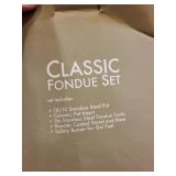 Classic Fondue Set with Stainless Steel Pot, Ceramic Insert, and 6 Forks