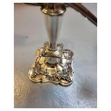 Vintage Silver-Plated 3-Arm Candelabra with Ornate Floral Base