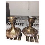 Pair of Vintage Viking Weighted Sterling Silver Candlestick Holders