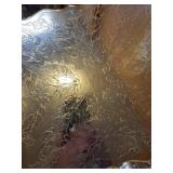 Set of 2 Ornate Silver-Plated Serving Trays with Floral Engraving