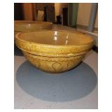 Pair of Vintage Yellowware Mixing Bowls