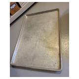 Collection of Graniteware Roaster, Steamer Pot with Inserts, Roasting Pan and Aluminum Baking Sheet