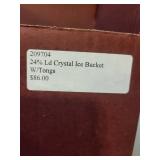 24% Lead Crystal Ice Bucket with Tongs and Box