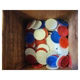 Wooden Box with Macanudo Mark, Drawer, and Poker Chips Set