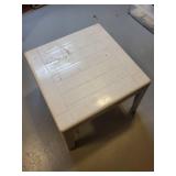 White Plastic Patio Side Table, 16x20 Inches
