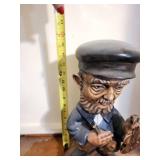 Tall Ceramic Figurine of Bearded Man with Violin