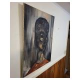 Vintage Abstract Portrait Oil Painting Signed Denny 1952