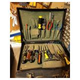 Vintage Tool Case with Assorted Hand Tools