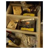 Assorted Hardware and Electrical Parts Lot with Organizer Bins