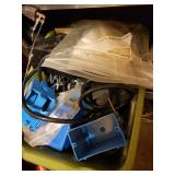 Assorted Hardware and Electrical Parts Lot with Organizer Bins