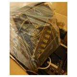 Box and Locking Metal Case with Assorted Electronic Parts and Cables