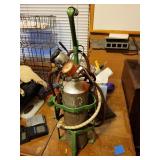 Portable Oxygen Tank with Regulator and Hoses in Stand