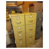 Set of 3 Metal File Cabinets with Contents