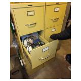 Set of 3 Metal File Cabinets with Contents