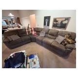 Large Plush Sectional Sofa with Recliner Seats and Cushions