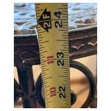 Decorative Metal Plant Stand with Ornate Top, 24 Inch Height