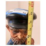 Vintage Hand-Painted Porcelain Figurine of Fiddler with Violin, 16 Inches Tall