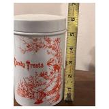Vintage English Ceramic Candy Treats Jar with Lid