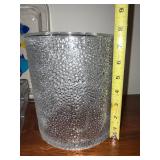 Set of 3 Lucite Serving Trays with Fish Print and Ice Bucket