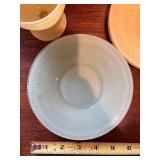 Vintage Pastel Glass Dessert Set with Plates and Sherbets