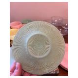 Vintage Pastel Glass Dessert Set with Plates and Sherbets