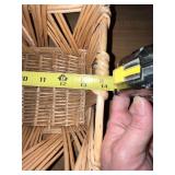 Lot of 2 Wicker Baskets - Divided Desk Organizer and Large Handle Basket