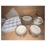 Speckled Stoneware Dinnerware Set by Sakura, Service for 12, Made in Japan